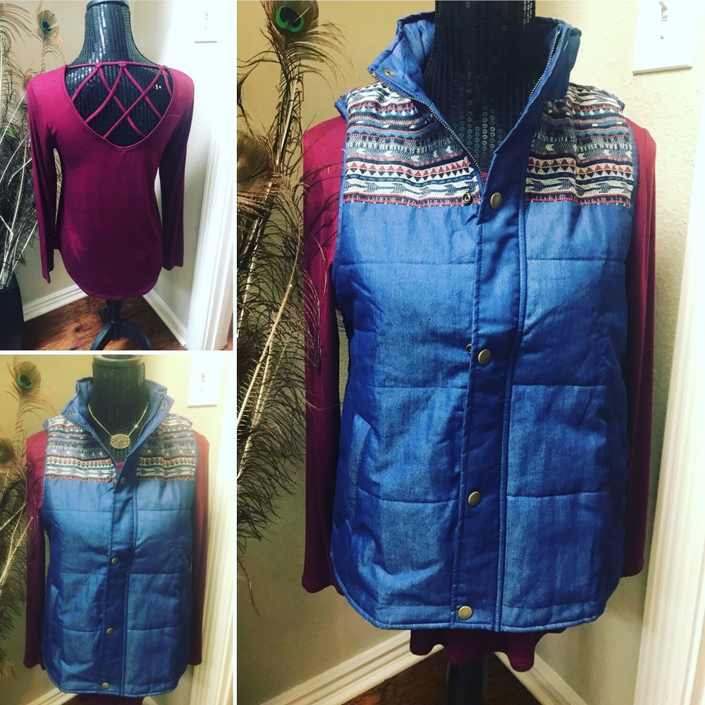 Vest with detailing on top